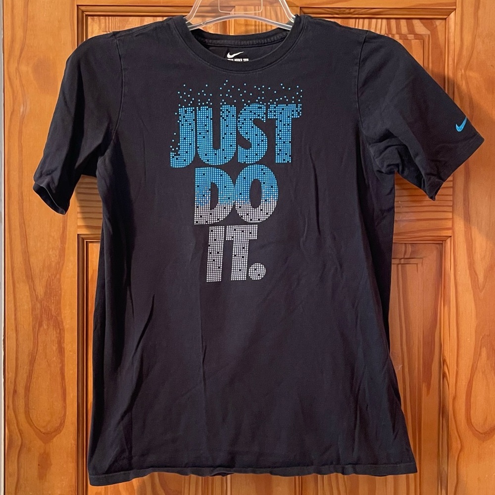 Nike Black and Blue Kids Short Sleeve Tee